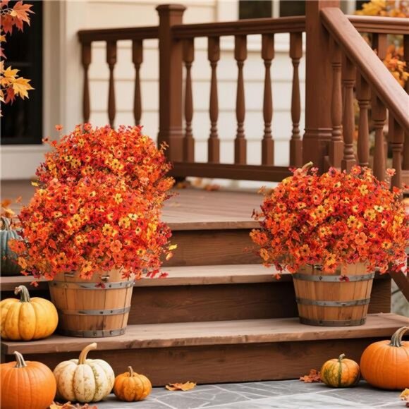 Artificial Fall Flowers for Decoration Fake Flowers Outdoor Artificial Plants - Picture 4 of 7